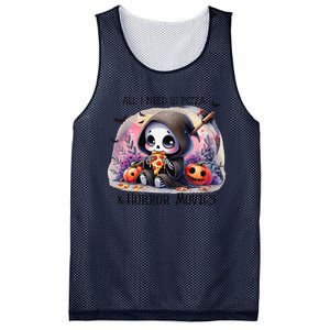 All I Need Is Pizza And Horror Movies Cute Skeleton Happy Mesh Reversible Basketball Jersey Tank