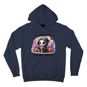 All I Need Is Pizza And Horror Movies Cute Skeleton Happy Tall Hoodie