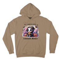 All I Need Is Pizza And Horror Movies Cute Skeleton Happy Hoodie