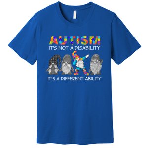 Autism It's Not A Disability It's A Different Ability Gnomes Gift Premium T-Shirt