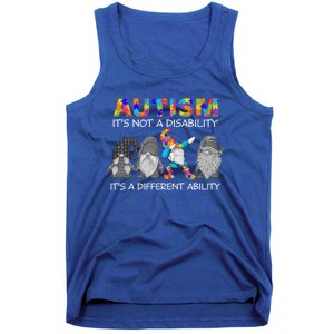 Autism It's Not A Disability It's A Different Ability Gnomes Gift Tank Top