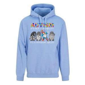 Autism It's Not A Disability It's A Different Ability Gnomes Gift Unisex Surf Hoodie