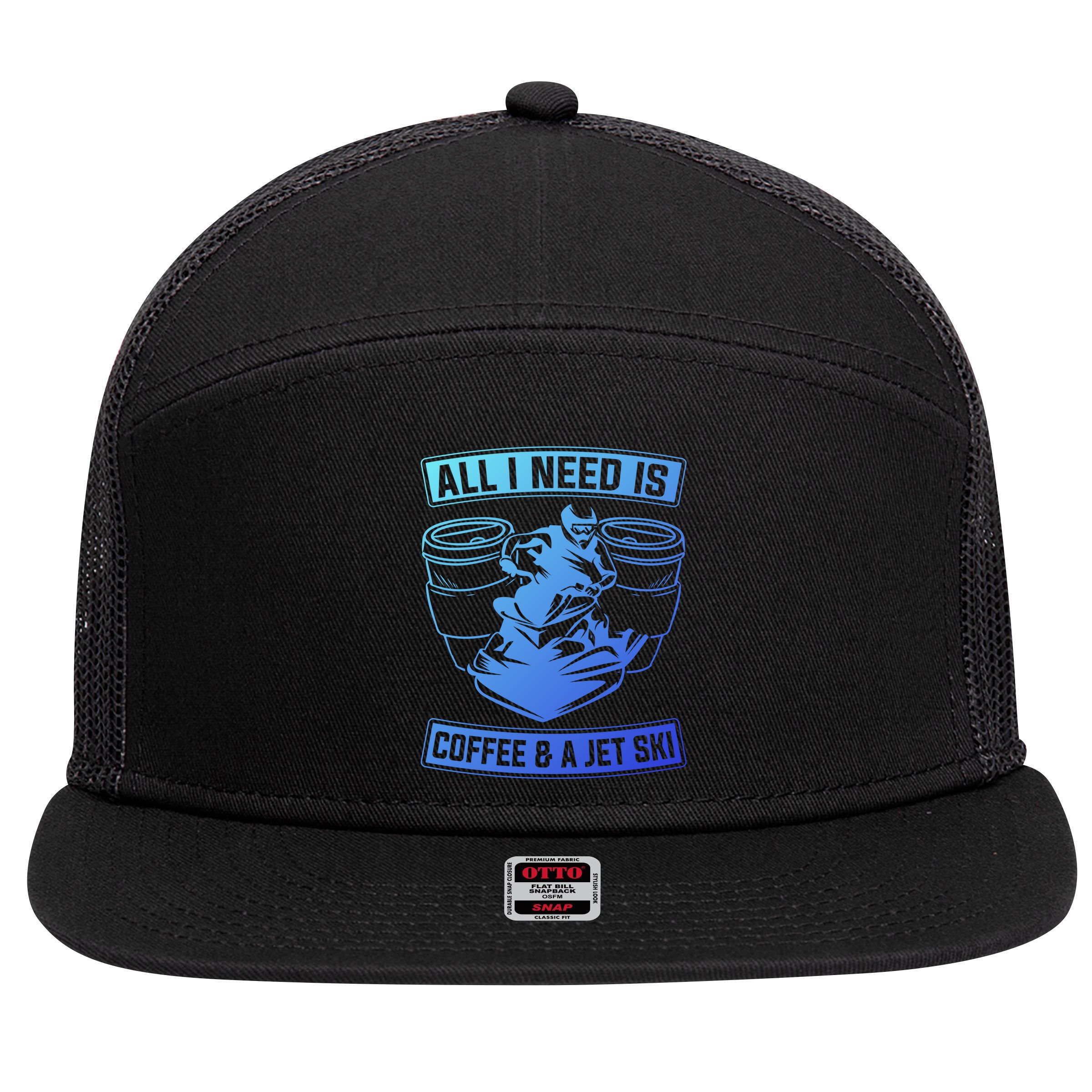All I Need Is Coffee And A Jet Ski Jet Skiing Jet Skier Great Gift 7 Panel Mesh Trucker Snapback Hat