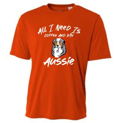 All I Need Is Coffee And My Aussie Dog Lovers Gift Cooling Performance Crew T-Shirt