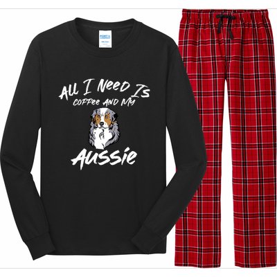 All I Need Is Coffee And My Aussie Dog Lovers Gift Long Sleeve Pajama Set