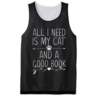All I Need Is My Cat And A Good Book Mesh Reversible Basketball Jersey Tank