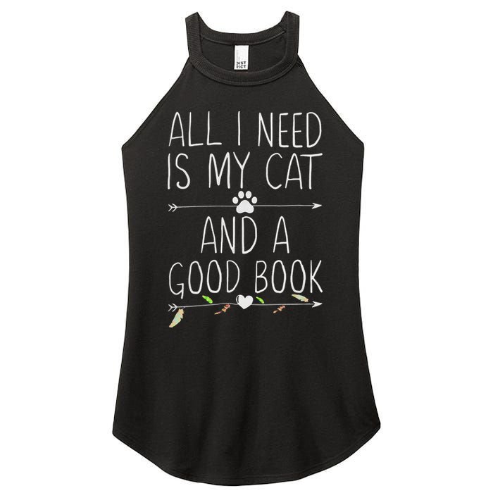 All I Need Is My Cat And A Good Book Women's Perfect Tri Rocker Tank