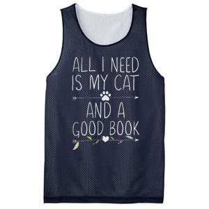 All I Need Is My Cat And A Good Book Mesh Reversible Basketball Jersey Tank