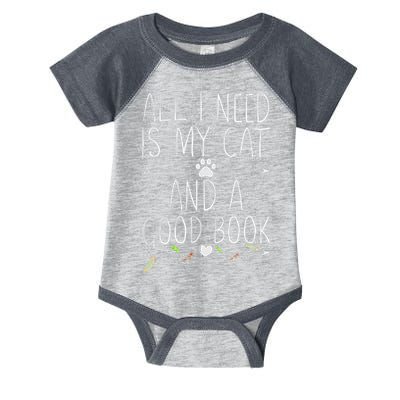 All I Need Is My Cat And A Good Book Infant Baby Jersey Bodysuit