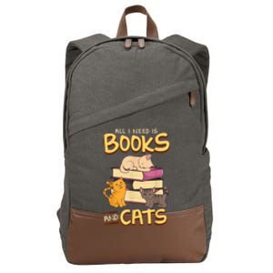 All I Need Is Books And Cats Adorable Book Obsessed Cat Mom Cotton Canvas Backpack