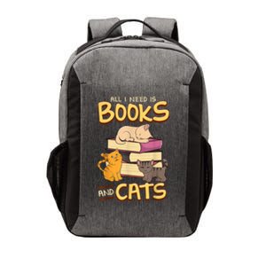 All I Need Is Books And Cats Adorable Book Obsessed Cat Mom Vector Backpack