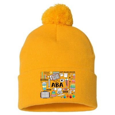 ABA Inclusion Neurodiversity Special Education SPED Pom Pom 12in Knit Beanie