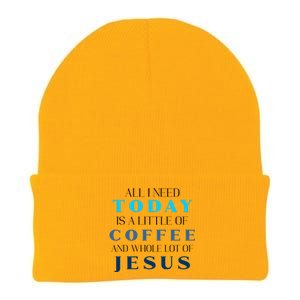 All I Need Today Is A Little Coffee And A Whole Lot Of Jesus Knit Cap Winter Beanie