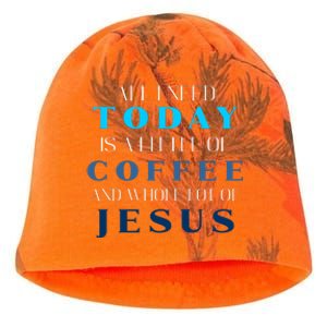 All I Need Today Is A Little Coffee And A Whole Lot Of Jesus Kati - Camo Knit Beanie