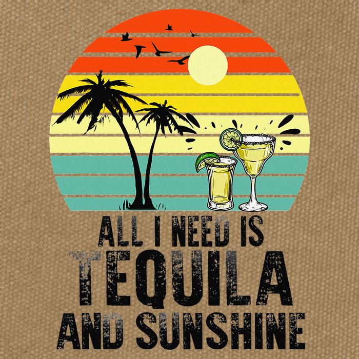 All I Need Is Tequila And Sunshine Beach Vacation Summer Cotton Canvas Backpack