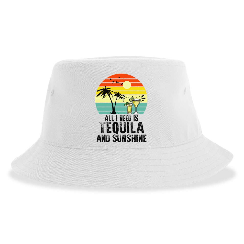 All I Need Is Tequila And Sunshine Beach Vacation Summer Sustainable Bucket Hat