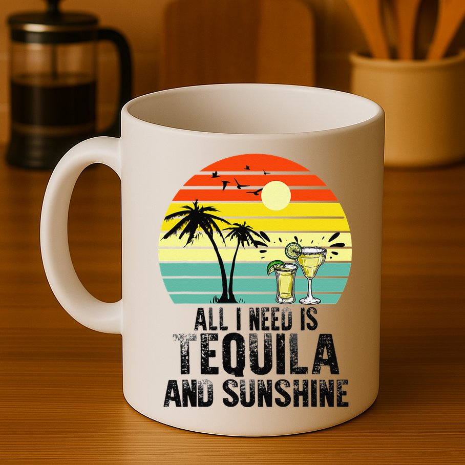 All I Need Is Tequila And Sunshine Beach Vacation Summer Mug