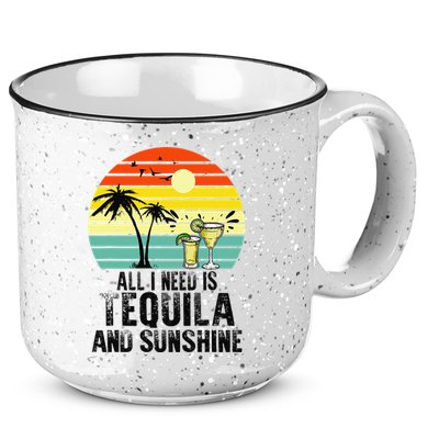 All I Need Is Tequila And Sunshine Beach Vacation Summer 15oz Campfire Ceramic Mug