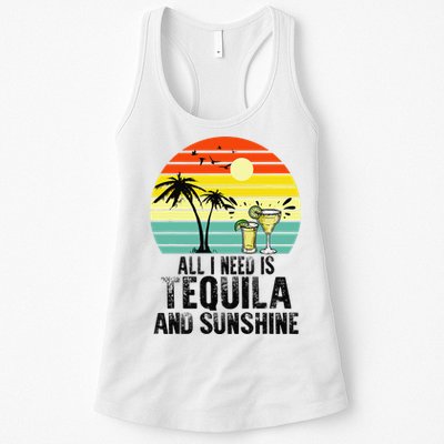 All I Need Is Tequila And Sunshine Beach Vacation Summer Womens Tank Top