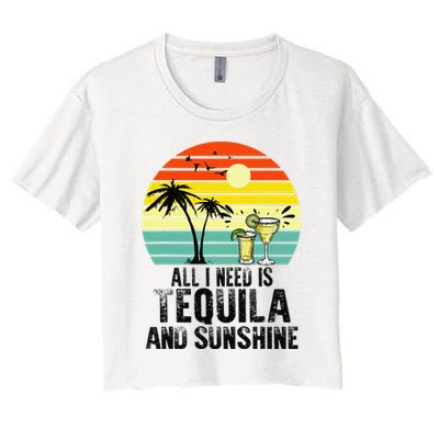All I Need Is Tequila And Sunshine Beach Vacation Summer Crop Top