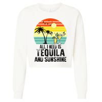 All I Need Is Tequila And Sunshine Beach Vacation Summer Cropped Pullover Crew
