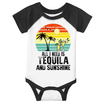 All I Need Is Tequila And Sunshine Beach Vacation Summer Infant Baby Jersey Bodysuit