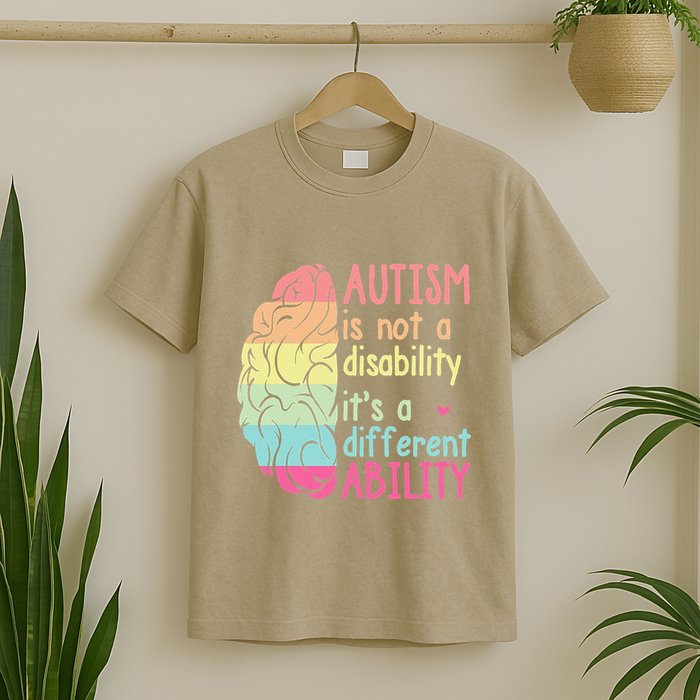 Autism Is Not A Disability ItS A Different Ability Rainbow T-Shirt
