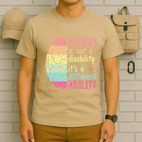 Autism Is Not A Disability ItS A Different Ability Rainbow T-Shirt
