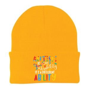 Autism Is Not A Disability It's A Different Ability Support Cute Gift Knit Cap Winter Beanie