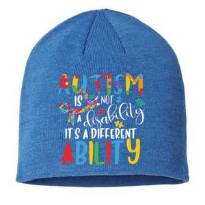 Autism Is Not A Disability It's A Different Ability Support Cute Gift Sustainable Beanie