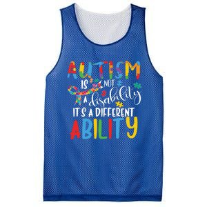 Autism Is Not A Disability It's A Different Ability Support Cute Gift Mesh Reversible Basketball Jersey Tank