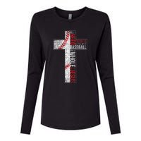 All I Need Is Baseball & Jesus Christian Cross Faith Womens Cotton Relaxed Long Sleeve T-Shirt