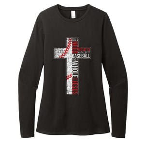 All I Need Is Baseball & Jesus Christian Cross Faith Womens CVC Long Sleeve Shirt