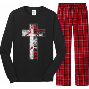 All I Need Is Baseball & Jesus Christian Cross Faith Long Sleeve Pajama Set