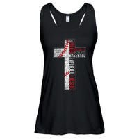 All I Need Is Baseball & Jesus Christian Cross Faith Ladies Essential Flowy Tank