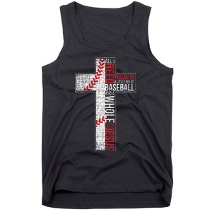 All I Need Is Baseball & Jesus Christian Cross Faith Tank Top