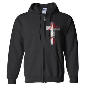 All I Need Is Baseball & Jesus Christian Cross Faith Full Zip Hoodie