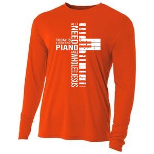 All I Need Today Is A Little Bit Of PIANO And JESUS Cooling Performance Long Sleeve Crew