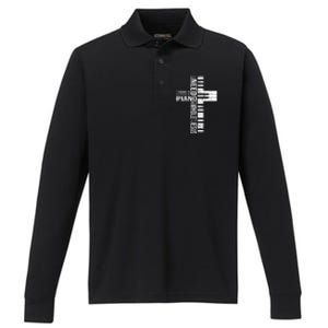 All I Need Today Is A Little Bit Of PIANO And JESUS Performance Long Sleeve Polo