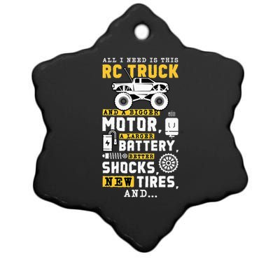 All I Need Is This RC Truck And A Bigger Motor RC Car Racing Ceramic Star Ornament