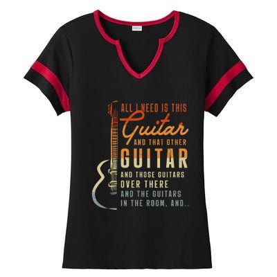 All I Need Is This Guitar Player Gifts Guitarist Music Band Ladies Halftime Notch Neck Tee