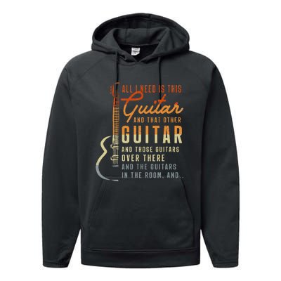 All I Need Is This Guitar Player Gifts Guitarist Music Band Performance Fleece Hoodie