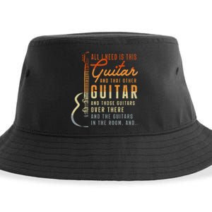 All I Need Is This Guitar Player Gifts Guitarist Music Band Sustainable Bucket Hat