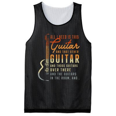 All I Need Is This Guitar Player Gifts Guitarist Music Band Mesh Reversible Basketball Jersey Tank