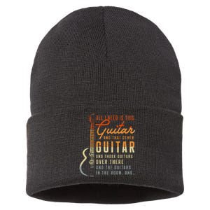 All I Need Is This Guitar Player Gifts Guitarist Music Band Sustainable Knit Beanie