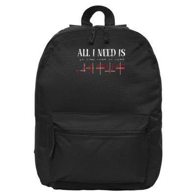 All I Need Is Jesus Math Funny Math Equation Christian Lover 16 in Basic Backpack