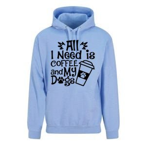 All I Need Is Coffee And My Dogs Funny Dogs Lover Unisex Surf Hoodie