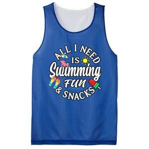 All I Need Is Swimming Fun And Snacks Swimmers Summer Cute Gift Mesh Reversible Basketball Jersey Tank