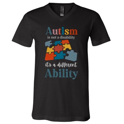 Autism Is Not A Disability Autism Awareness V-Neck T-Shirt