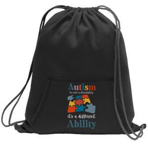 Autism Is Not A Disability Autism Awareness Sweatshirt Cinch Pack Bag